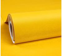 ReWallpaper Velvet Wallpaper Yellow Peel and Stick Flocked Wallpaper Velvet Flocking Wall Paper for Bedroom Hallway Yellow 44.5CMx2M Sticky Back Fabric Roll Drawer Craft Jewellery Box Liner