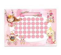 Reward chart set for children in a 10-sheet tear-off pad - Motivating concept as educational aid - with great stickers for boys and girls - Motif princess blanko set 18