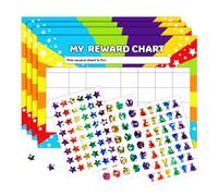 Reward Chart Stickers for Children - Behaviour Sticker Chart Set 7 Sheets A4 - Star Reward Chart with Stickers - Potty Training and Daily Habits Tracker