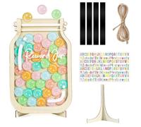 Reward Jar for Children, Star Reward Jar for Good Behavior and Daily Routines, Wooden Reward Chart with Tokens for Home and Classroom Use (Acrylic and Wood Material)