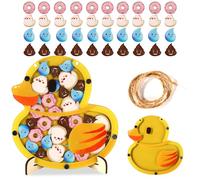 Reward Jar for Children, Wooden Chore Chart Incentive Jar with Little Duck Doughnut Water Drop Toddler Potty Training Award Jar Classroom Responsibility Reward Jar for Kids Positive Behavior Reward