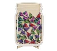 Reward Jar for Classroom Behaviour Management, Wooden Acrylic Positive Reinforcement Jar with Brackets, for Home School Toddlers Preteens and Students, Lightweight Portable Durable (Christmas Tree)