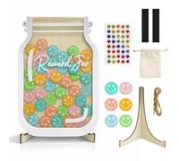 Reward Jar for Classroom Incentive Ideas Personalized Magnetic Reward Jar with Smiley Faces Tokens Behavior Responsibility Training Tool Ideal for Home Reward System (Smiling face)