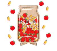 Reward Jar for Classroom - Wooden Reward Jar for Positive Reinforcement | Student Rewards for Toddlers Primary School Potty Training Reading Sports Science Everyday Routine Bedtime