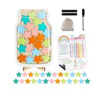 Reward Jar for Kids - 25 Star Token Reward System with Dry-Erase Chore Chart, Behavior Chart for Potty Training, Toddler Routine & Good Behaviour Incentive (Star+ Whiteboard)