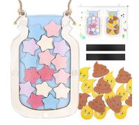 Reward Jar for Kids, Toilet Training Reward Chart, Incentive Good Behavior Jars for Children, Chore Reward Jar, Magnetic Reward Charts Tokens, Classroom Essentials for Boys Girls Student (Poo + Stars)
