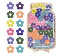 Reward Jar for Kids, Wooden Behaviour Chart with Flower Tokens, Routine and Positive Habit Tracker for Children, for Home and Classroom Use