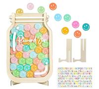 Reward Jar, Magnetic Reward Chart with 36 Smiley Tokens, Behavior Tracking System for Chores and Homework Completion, Potty Training Motivation Tool, Includes Stickers and Magnetic Strips