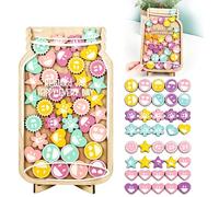 Reward Jar, Magnetic Star Jar With 30 Tokens. | Reward Jar, Magnetic Reward Chart, Includes 30 Stars, Wooden Base, Potty Training Rewards