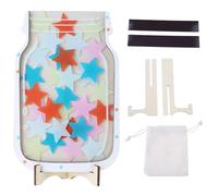 Reward Jar with 30 Star Tokens Reward Charts Wood Holder and Strips for Children Behaviour Chart Positive Behavior Incentive