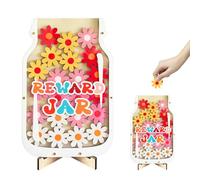 Reward Jar With Flowers Tokens Magnetic Reward Jar for Home School
