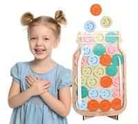 Reward Jar with Smiley Tokens, Reward Charts for Children Behaviour Smile Reward Jar for Potty Train Toilet Training Reward Potty Training Reward Chart Reward Jar for Kids Home School Classroom