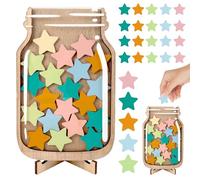 Reward Jar With Star Tokens, Magnetic Reward Jar For Children, Star Jar Reward System For Home School Classroom Teacher Parent, Star Collect Jar Reward Chart, Star Reward Jar