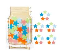 Reward Jar with Star Tokens,Positive Behavior Reward,Wooden Incentive Board with Behavior Chart for Kids, Classroom & Home, Boys & Girls Motivation System, Teacher Approved