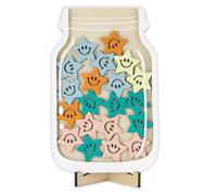 Reward Jar with Star Tokens, Reward Charts for Children Behaviour, Potty Training Reward Chart, Smiley Star Reward Jar for Boys and Girls Home School Classroom