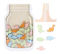 Reward Jar with Tokens, Dinosaur Incentive Jar for Children Behaviour Motivate Pot Star Collect Jar Reward System Chart Reusable Personalized Reward Chart for Inspiring Good Behaviour in Kids