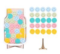 Reward Jar, Wooden Smiley Face Reward Jars For Children, Reward Chart For Kids, Behaviour Charts For Children, Potty Training Reward, Includes 25 Smiley Cards & Stand (13.5x21 cm)