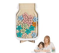 Reward Jars for Children, Reward Jar, Star Jar, Star Reward Jar, Reward Jar with Stars for Children's Behavior, Wooden Reward Chart for Daily Routine, Chores, Bedtime & Class