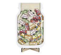 Reward Jars for Children, Wooden Reward Pot with 25pcs Car Tokens, Motivate Good Behaviour Reward Jar System for Kids Home School Classroom