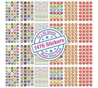 Reward Stickers for Teachers - 1476 Motivational Stickers for Kids, 24 Sheets of A5 - Classroom Rewards, Praise & Achievement Stickers, Teacher Supplies, KS1 & KS2