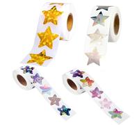 Reward Stickers, Gold Star Stickers, Star Sticker for Reward Chart, Teacher Stickers, Star Stickers, 4 Rolls Small Star Stickers for Student Planner, Classroom and Home Use