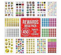 Reward Stickers OVER 450 for Children Kids - Incentive Stickers for Teachers Classroom Supplies, School Bulk Use & Parenting - Crafting, Decorating, Stars, Smiley Faces, Well Done, Good Work