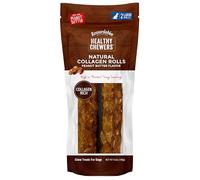 Rewardables Healthy Chewers Peanut Butter Collagen Rolls 2 Count | High Protein, Long Lasting, Collagen Rich Chews for Large Dogs