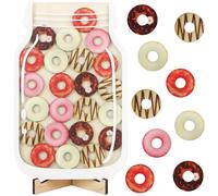 Rewards Jar,UHOMENY 25pcs Coloured Wooden Circle Reward Charts for Motivate Good Behavior Incentive Jar with Wooden Holder for Home School Classroom Behaviour Rewards Decorations
