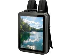 REWECI Digital Backpack with LCD Screen, Made of Oxford Fabric, Long Battery Life, Supports USB Flash Drive, HDMI & Wifi, Perfect for Advertising and Rental Business