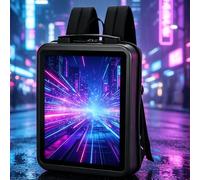REWECI Outdoor Digital Backpack Display, Oxford Cloth, Waterproof, Supports Multimedia Playback of Pictures, Videos, and Slideshows