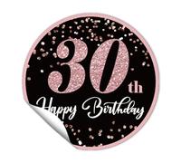 REWIDPARTY 1.5 Inch Round 30th Birthday Stickers(80 Pieces)Rose Gold Happy 30th Birthday Stickers 30th Birthday Party Favor Stickers Adhesive Party Stickers 30th Birthday Party Decorations Supplies