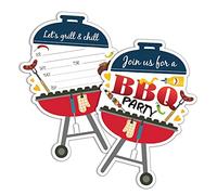 REWIDPARTY BBQ Themed Party Invitation Cards with Envelopes（Set of 15） Shaped Fill-in Invitations Summer Picnic Party Supplies Birthday Party or Baby Shower Celebration Cards for Kids Teens Adults