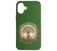 Rewild The Future s Solarpunk Robot s Nature Tech Tree Case for iPhone 16 Plus