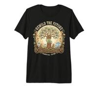 Rewild The Future s Solarpunk Robot s Nature Tech Tree Premium T-Shirt