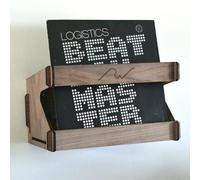 Rewind Designs Vinyl Record storage wall mounted box/crate for up to 30 7 inch records (Walnut)