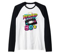 Rewind Me to the 80’s Retro Videocassette Nostalgia Meme Raglan Baseball Tee