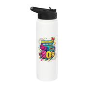 Rewind Me to the 80s Vintage Nostalgia Retro Videocassette Stainless Steel Insulated Water Bottle