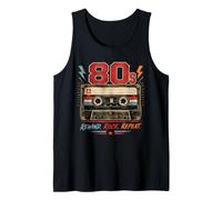 Rewind Rock Repeat Retro 80s Rock Cassette Tape Tank Top