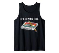 Rewind Time Cassette Tape Pencil Funny Retro Music Tank Top