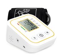 Rewing Blood Pressure Rechargeable Upper Arm Blood Pressure Machines for Home Use wiht Voice Broadcasting Accurate LED Display Heart Rate Detection 2x100 Records, Cuff 22-48cm