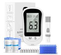 Rewing Blood Sugar Monitor Blood Sugar Test Kit with 100 Test Strips & 100 Lancets, No Coding Diabetes Testing Kit 250 Memory 5 Seconds Accurate for Diabetics Home Self-Testing-in mmol/L