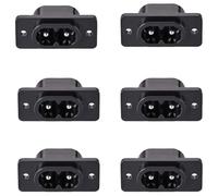 Rewireable IEC C8 Plug, 2 Pin Male Inlet Connector, DIY Self Wiring Mains Power Socket Replacement, 250V 2.5A Non-Polarized Repair Plug for TV Monitor PS4 PS5 Speaker, Small Appliances