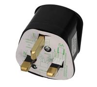 Rewireable SURGE PROTECTED 3 Pin UK Mains Plug Fitted 5A Amp Fuse Black