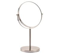 REWIS Brushed Nickel Tabletop Rotation Makeup Mirror, Double Side Magnification Beauty Cosmetic Mirror, Countertop Standing HD Shaving Mirror, Vanity Mirror for Beauty Salon,7Inch,3X