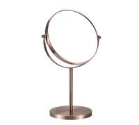 REWIS Brushed Red Bronze Tabletop Rotation Makeup Mirror, Double Side 1X /3X Magnification Cosmetic Mirror, Countertop Standing HD Shaving Mirror, Vanity Mirror for Beauty Salon,A,7Inch