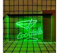 REWIS Cocktails LED Neon Signs, USB Powerd Bluetooth Dimming Colorful Flowing Neon Lights, for Cocktails Bar Wall Hanging Luminous Decor,A,40x30cm
