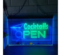 REWIS Cocktails Open LED Neon Signs