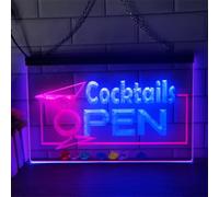 REWIS Cocktails Open LED Neon Signs