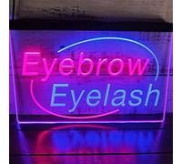 REWIS Eyebrow Eyelash LED Neon Signs, USB Powerd 3-Level Dimming Neon Lights, for Beauty Salon Wall Hanging Decor,Blue Red,30x20cm