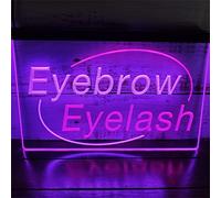 REWIS Eyebrow Eyelash LED Neon Signs, USB Powerd 3-Level Dimming Neon Lights, for Beauty Salon Wall Hanging Decor,Red Purple,40x30cm
